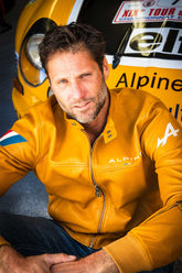 Men's yellow Alpine Jean leather jacket